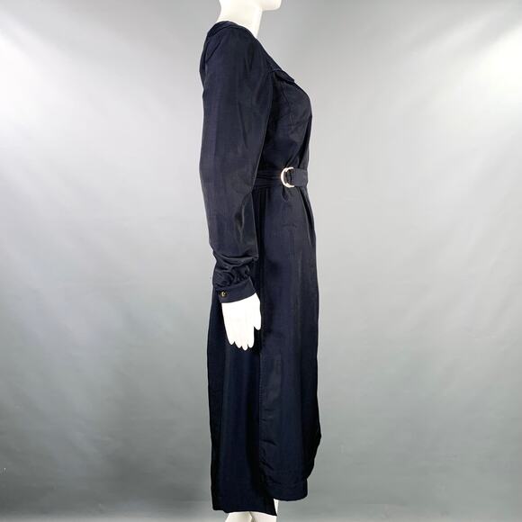 TED BAKER Size S Aminna Navy Polyester Utility Mid Calf Dress - Picture 2 of 5